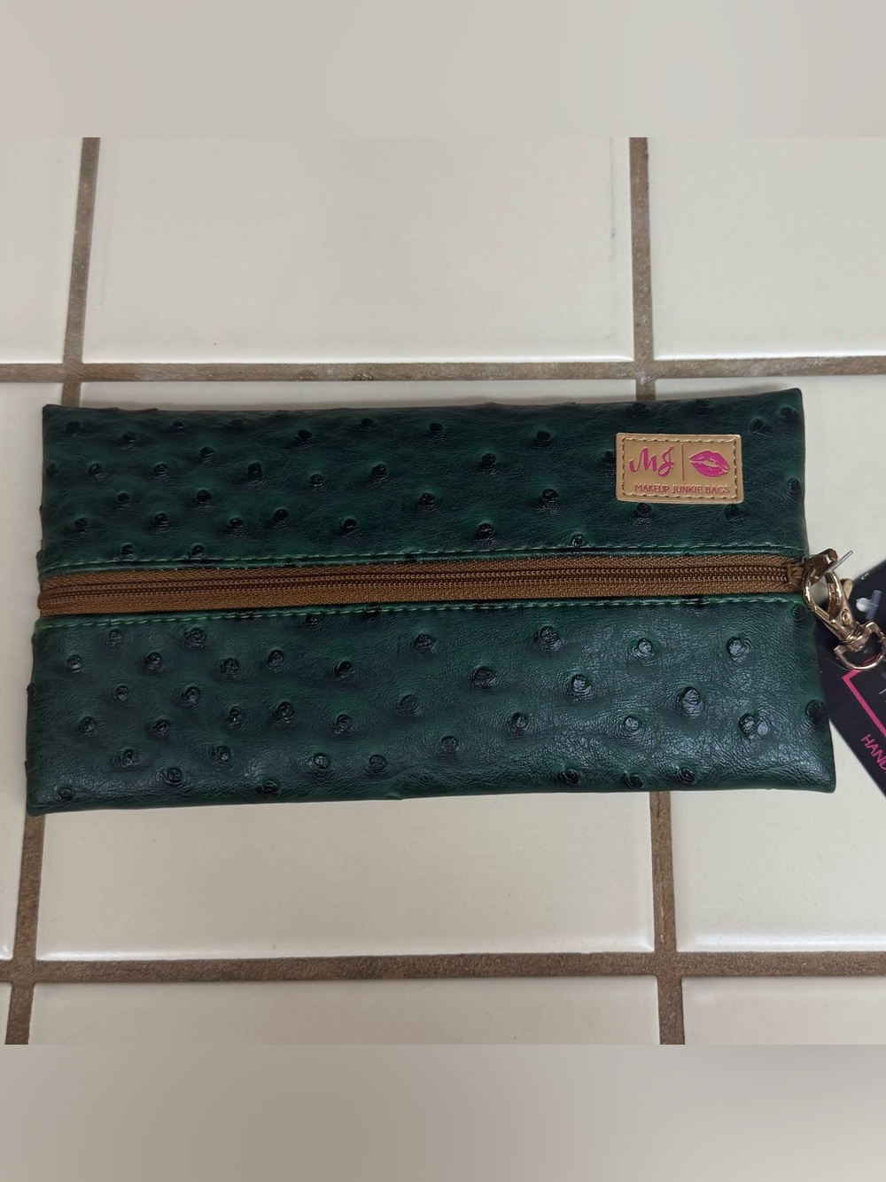Makeup Junkie Mini Bag June Green Ostrich